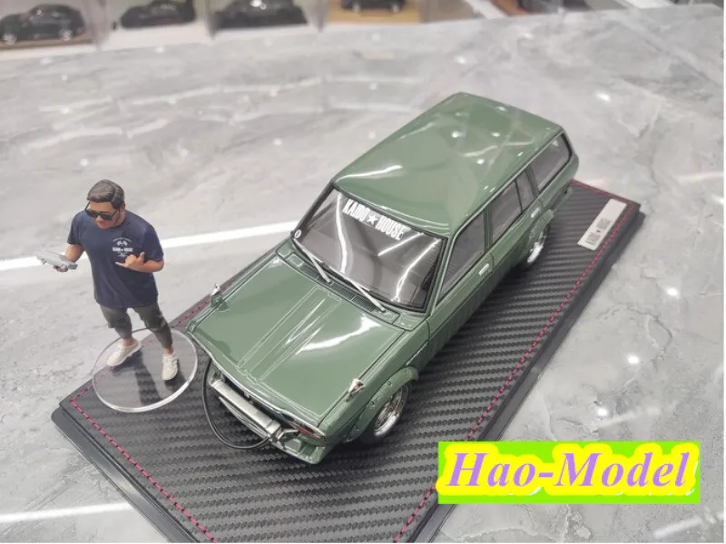 Modelo de Auto a Escala 1:18 de Resina Fundida a Presión, Datsun Bluebird 510, Verde, para Coleccionistas y Regalos
