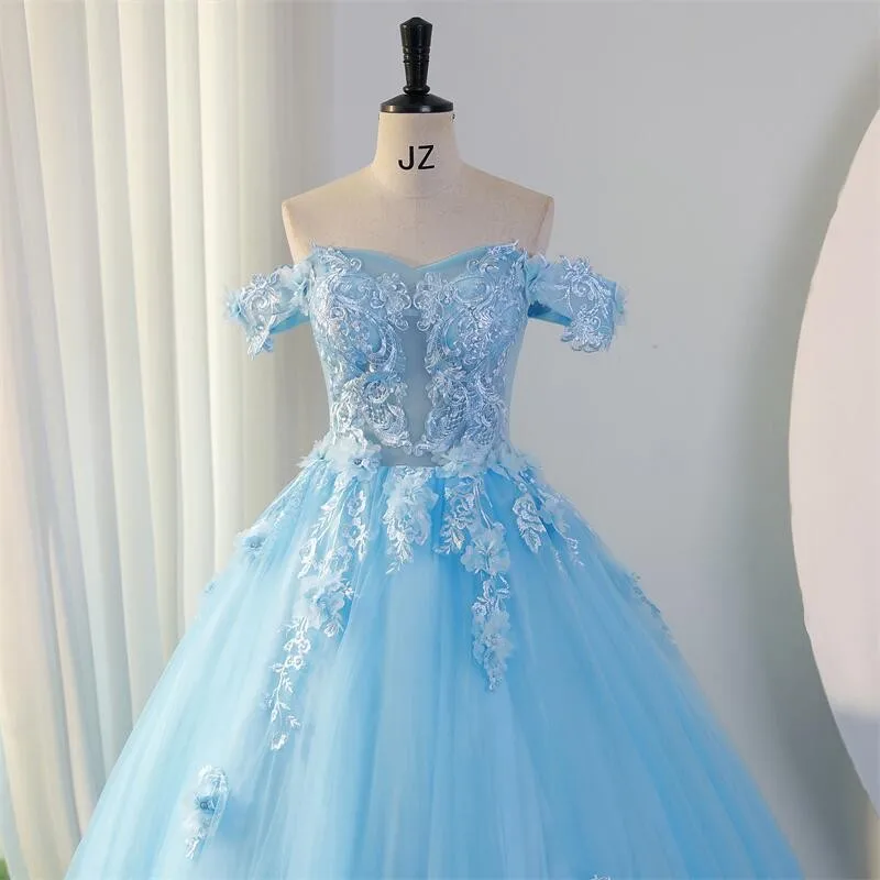 Ashley Gloria Summer New 2023 Quinceanera Dresses Sweet Off The Shoulder Party Dress Classic Lace Ball Gown Plus Size Prom Dress