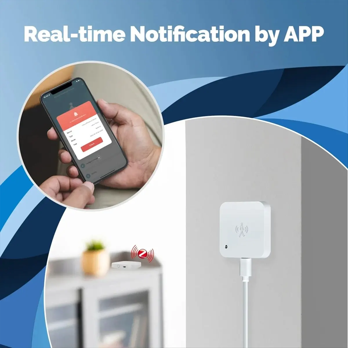 WiFi Smart Human Presence Sensor Motion Motionless Detection Light Luminance Sensor Wired, App Notification