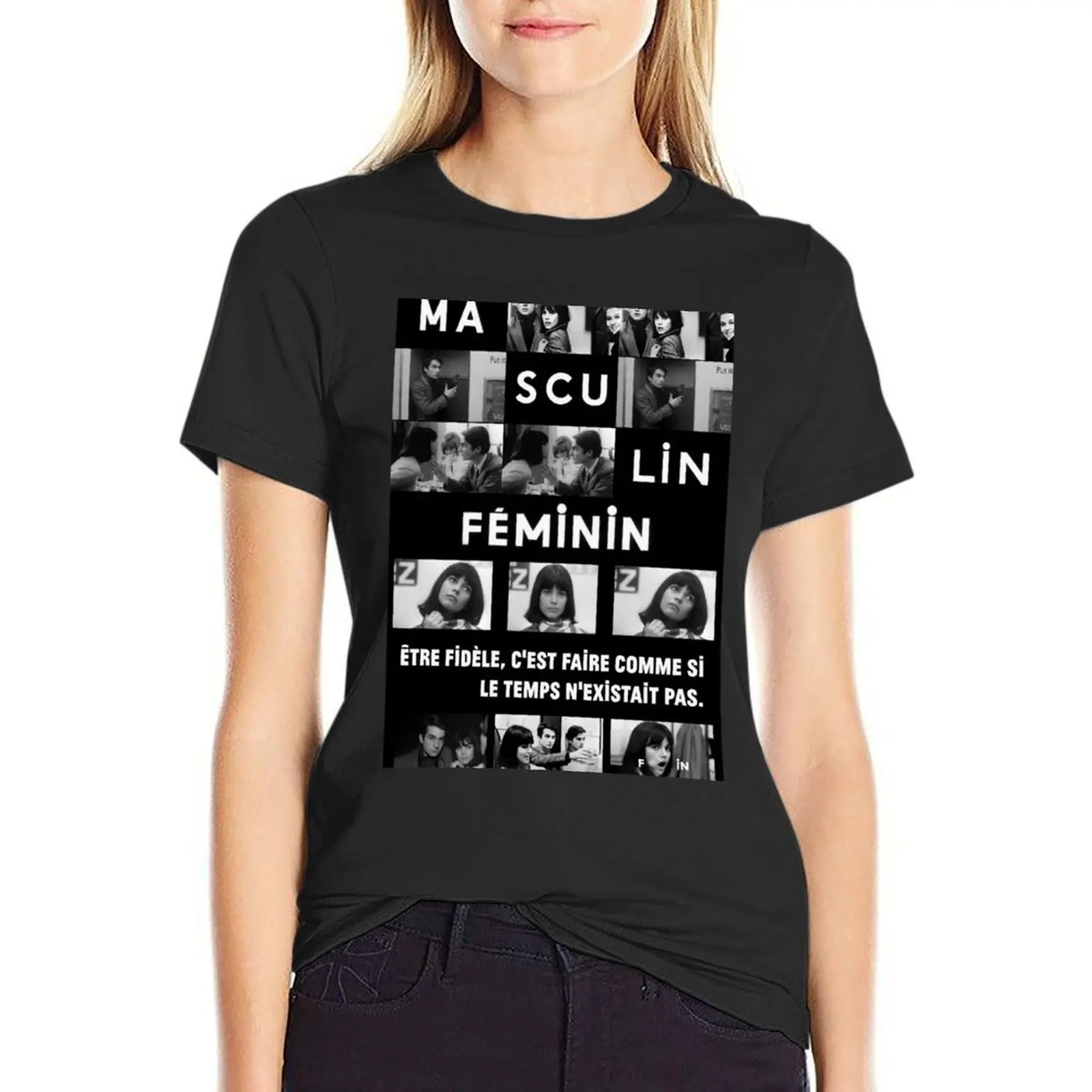 Masculin Féminin (1966 film) Jean Luc Godard T-Shirt customs female plus size tops summer clothes for Women