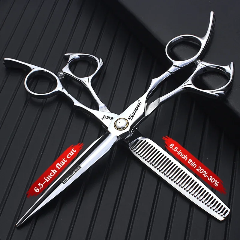 SHARONDS 6.5 Inch flying dragon cutting scissors sets hairdressing scissors Bangs Professional Scissors Seamless Tooth Scissors