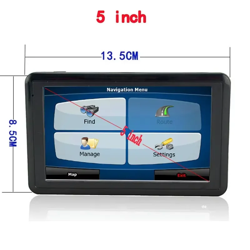 5 Inch Portable Car GPS Navigator High Definition 4GB Truck Car