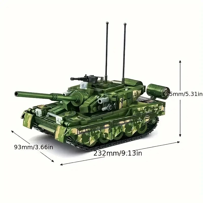 580+pcs Military Tank Model Building Blocks Set Type 99 Main Battle Tanks Truck With Soldiers Figures Toys For Kids