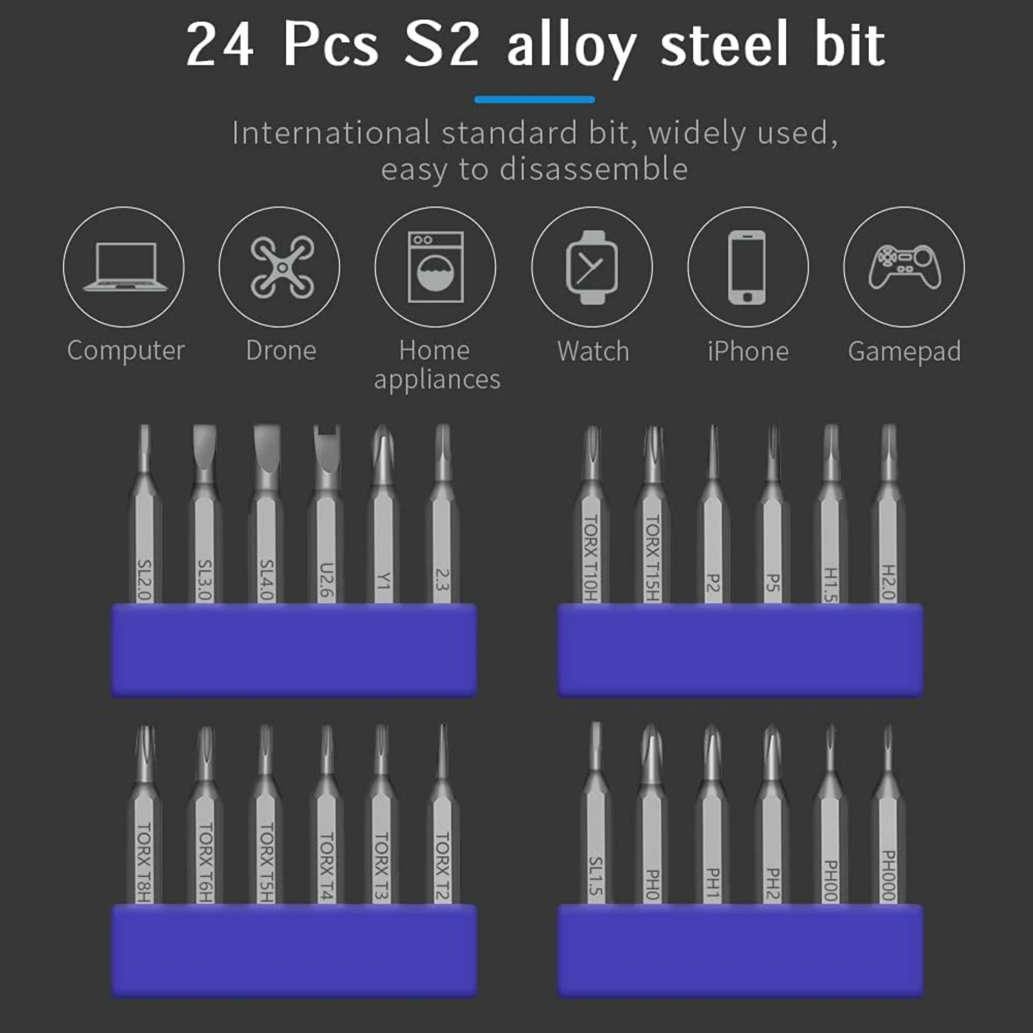 Compact and Versatile Cordless Precision Power Screwdriver Set with Mini LED Lights and Mat - 62 in 1 - Includes 48 Bits for Pho