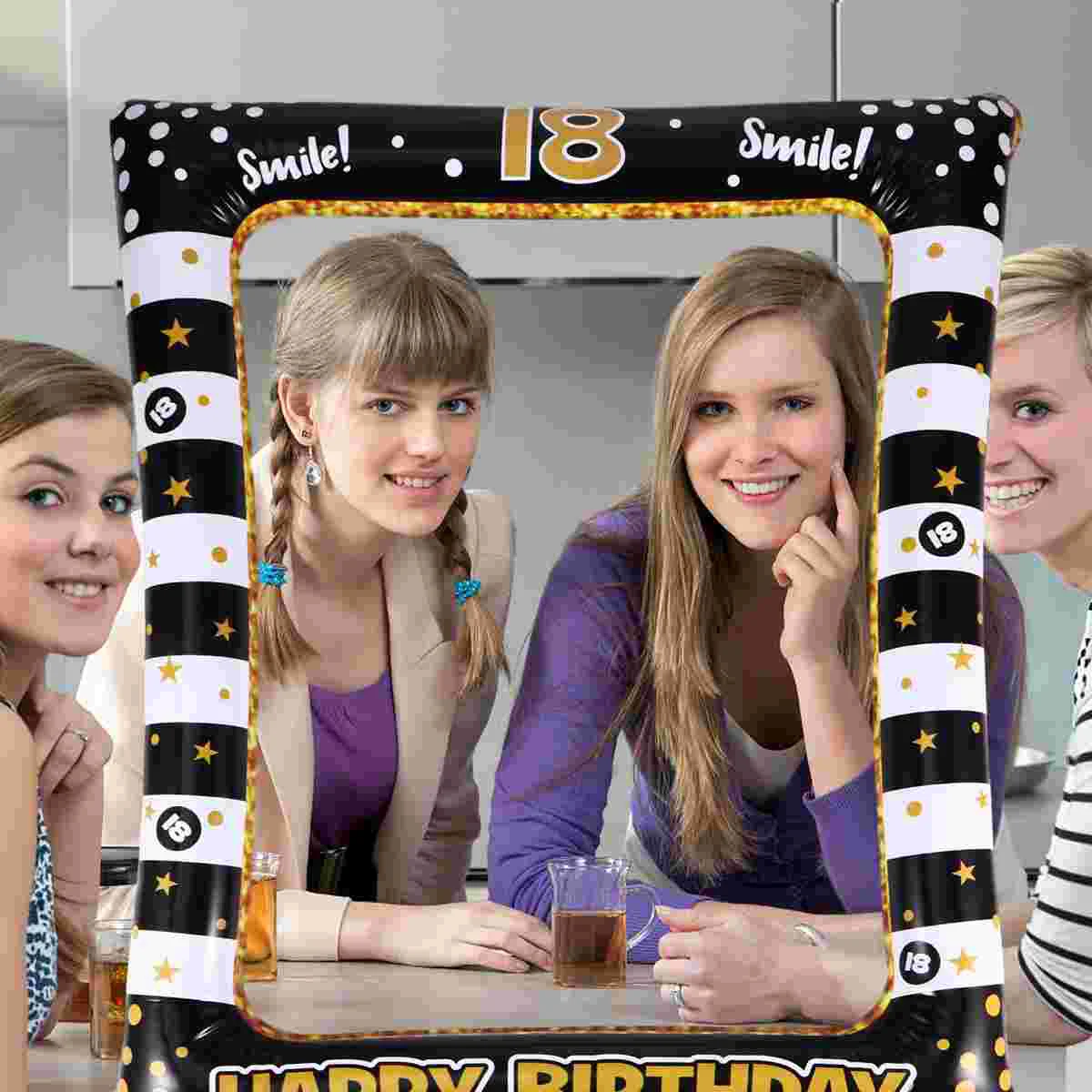 

Birthday Party Supply Happy Birthday Photo Frame Banner Inflatable Photo Frame Prop Christmas Decor For 18th/40th/50th/60th/70th