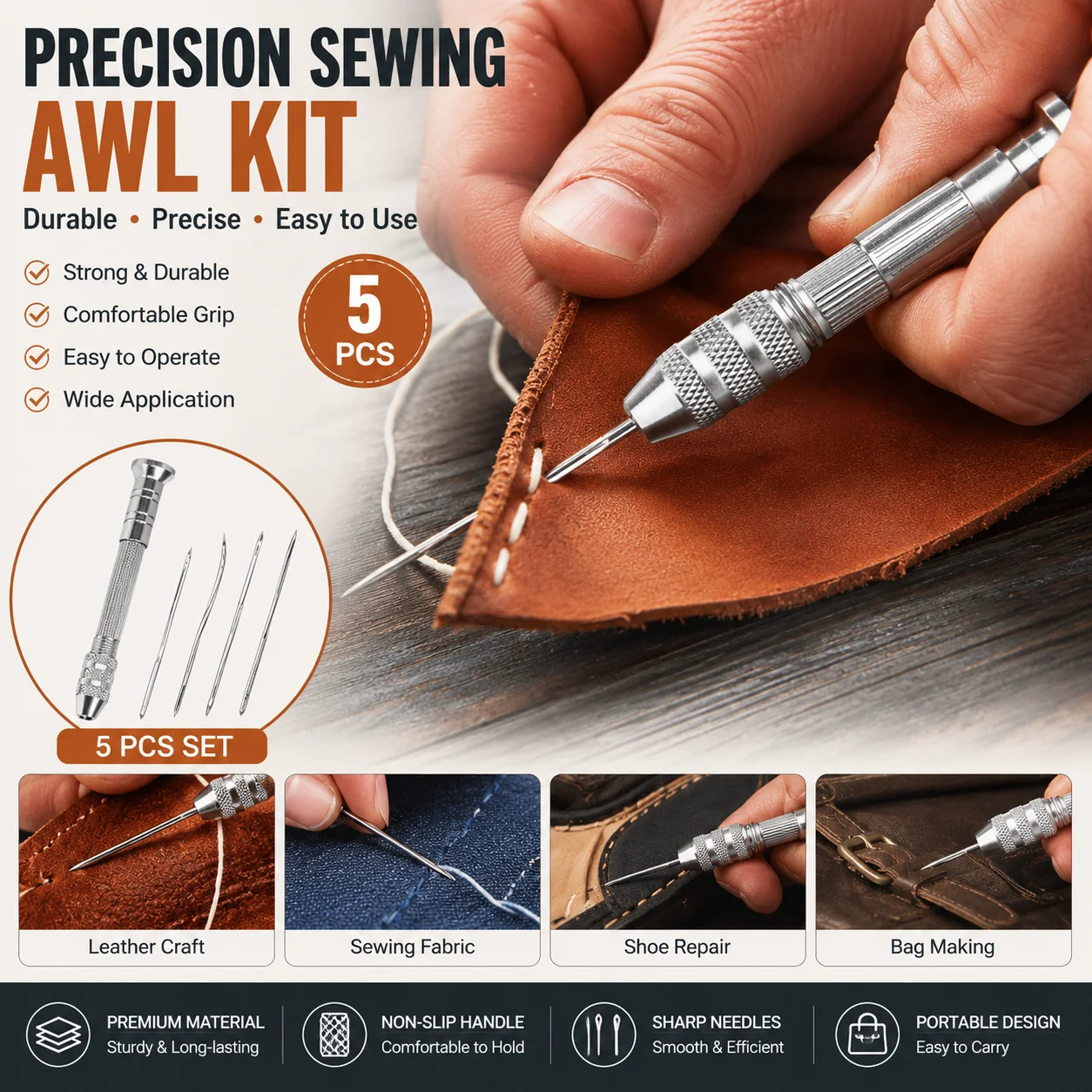 Leather Sewing Awl Kit Leather - Leather Tooling Kit review and price