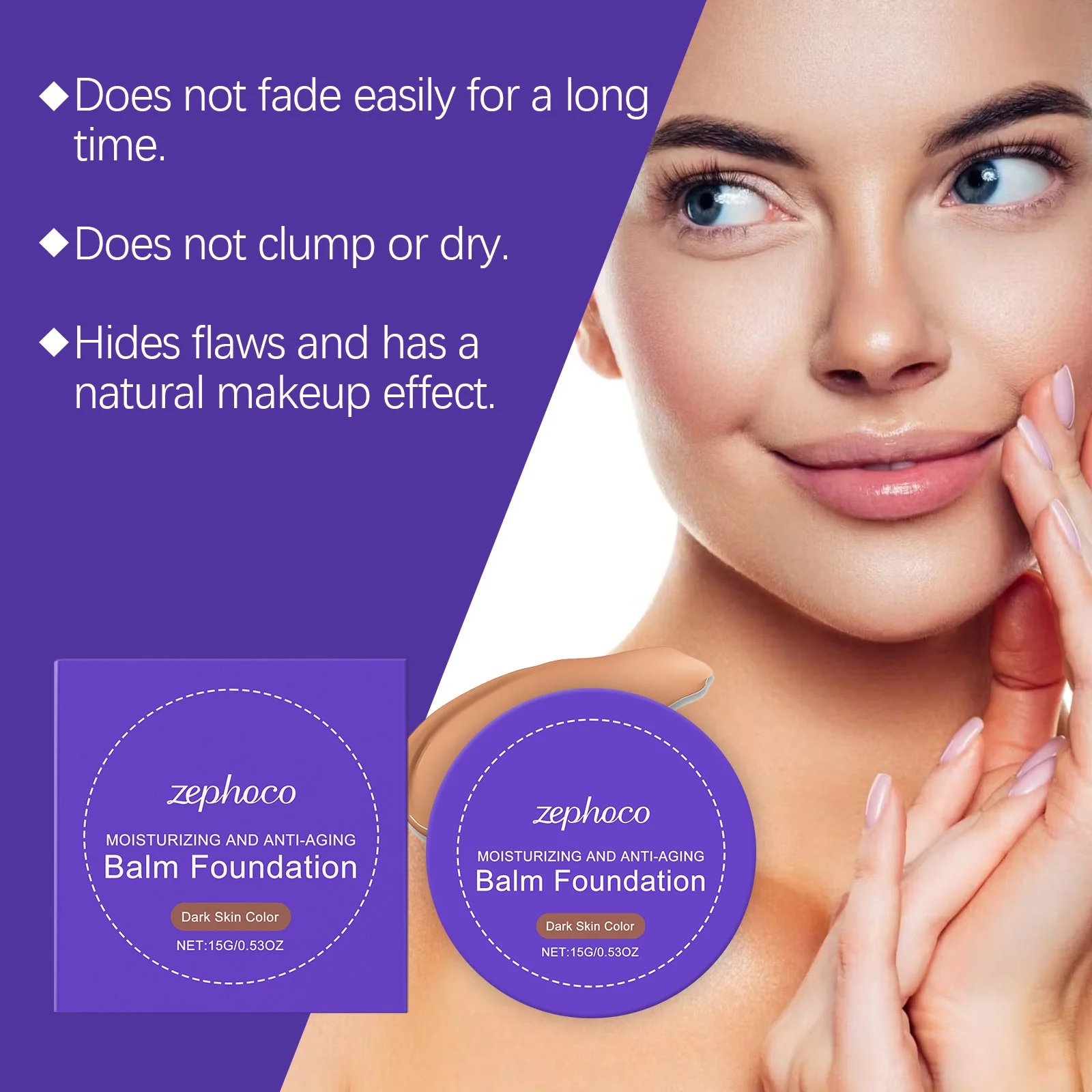 Crema de maquillaje de base correctora oscura, hidrata y suaviza el diario, crema de maquillaje de base correctora ligera