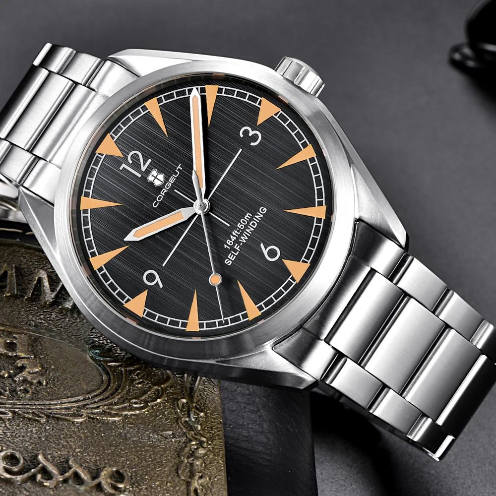 41mm Men Mechanical Watch Corgeut Luxury nh35 Automatic Watch Stainless Steel Sapphire Waterproof Watch Men Relogio Masculino