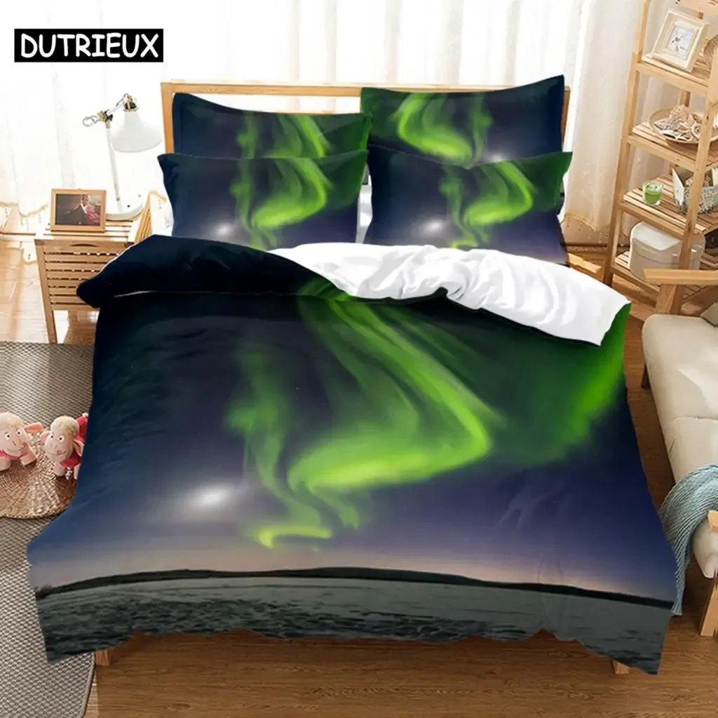 

Aurora And Stars Bedding Set Duvet Cover Set 3d Bedding Digital Printing Bed Linen Queen Size Bedding Set Fashion Design