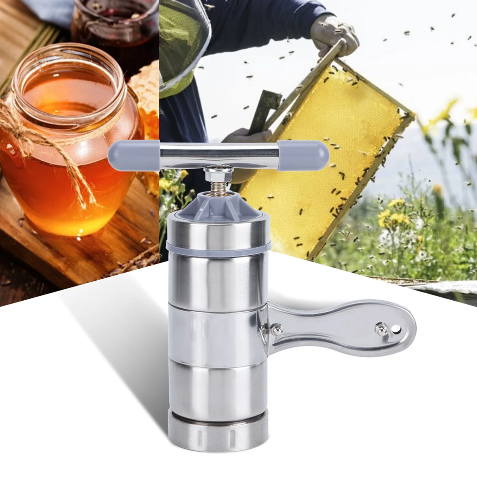 Mini Extractor de miel portátil, máquina prensadora de miel Manual de acero inoxidable, herramienta de apicultura, prensador de miel de mano, exprimidor de miel