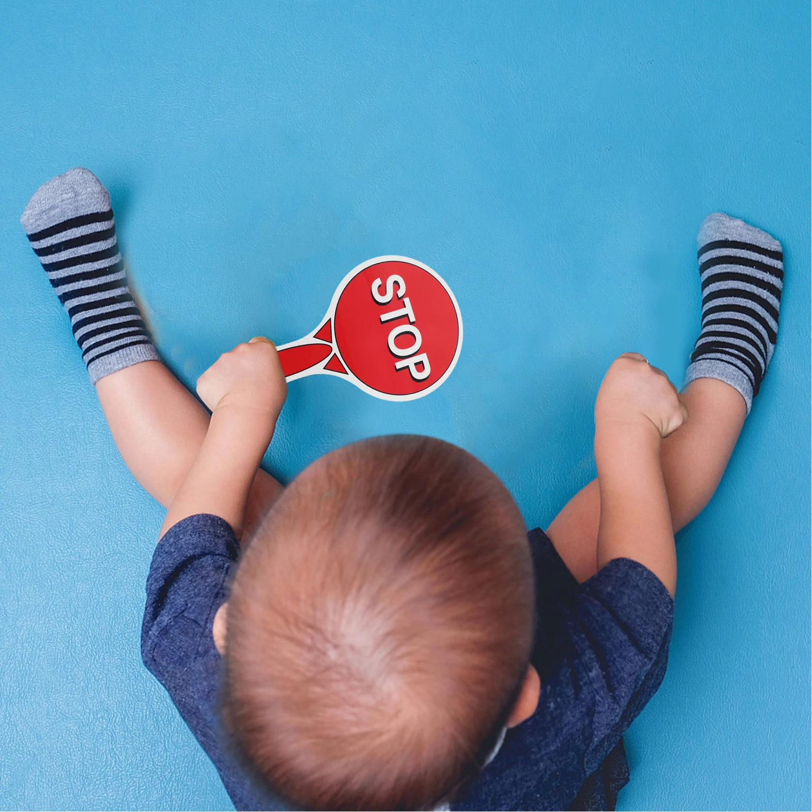 

1pcs Double Sided Handheld For Kids Traffic Safety Education Reusable Signs Portable Voting Paddle Mini Traffic Signs