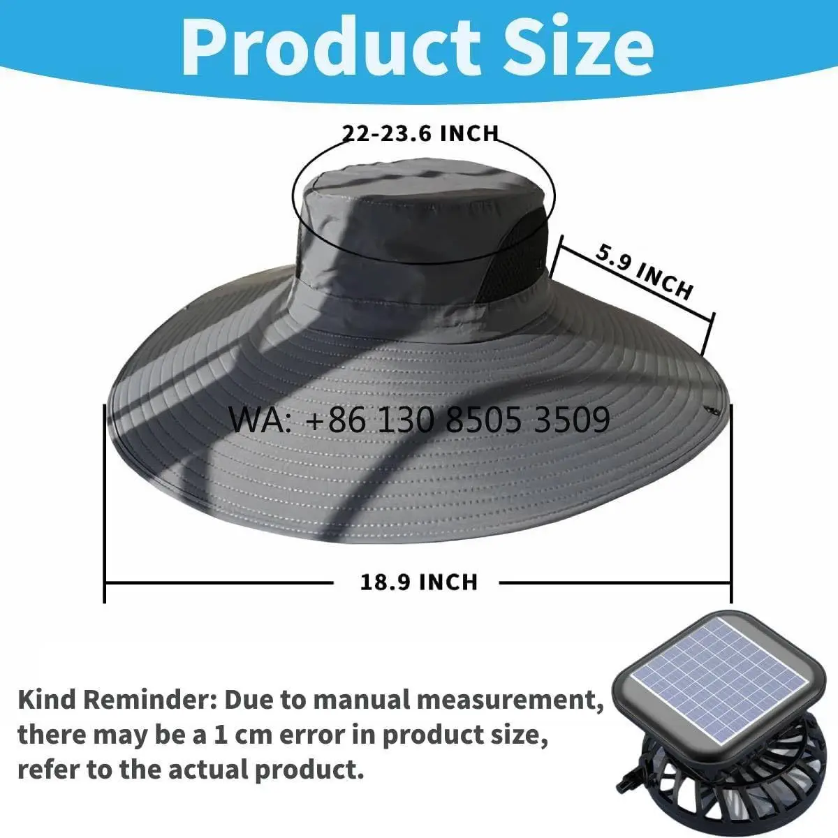 

Solar Panel Fan Fisherman Hat Rechargeable Cooling Fan Air Conditioner Cap