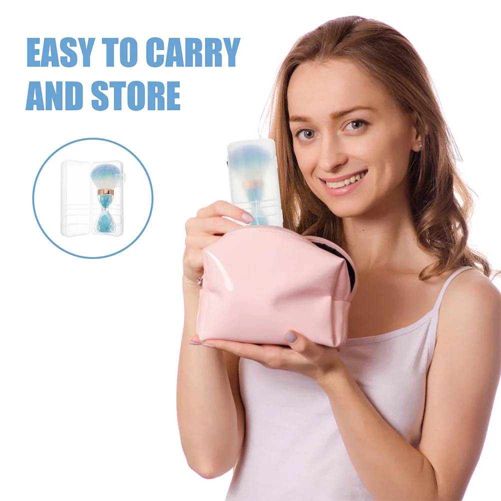 แปรงปัดฝุ่นเล็บ 2 ชิ้น ดีไซน์สีฟ้า หัวใหญ่ วัสดุนุ่ม สำหรับอุปกรณ์ทำเล็บ แปรงแต่งหน้า ทำความสะอาดเล็บ