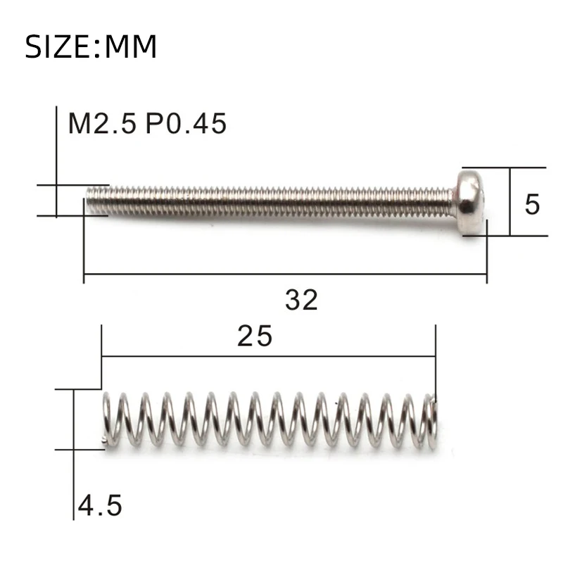 6 Sets of Electric Guitar Humbucker Pickups Adjust Height Springs & Screws - Length 25mm