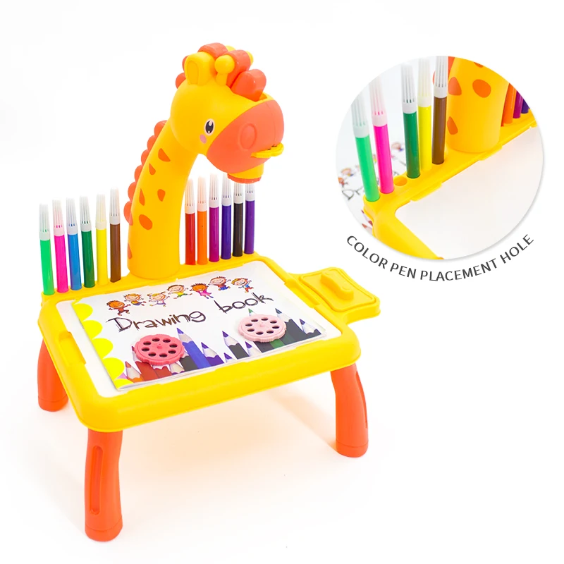 Crianças prancheta de projeção mesa luz brinquedo para menino coloring caneta livro conjunto de ferramentas menina aprendizagem educacional crianças 3 anos presentes