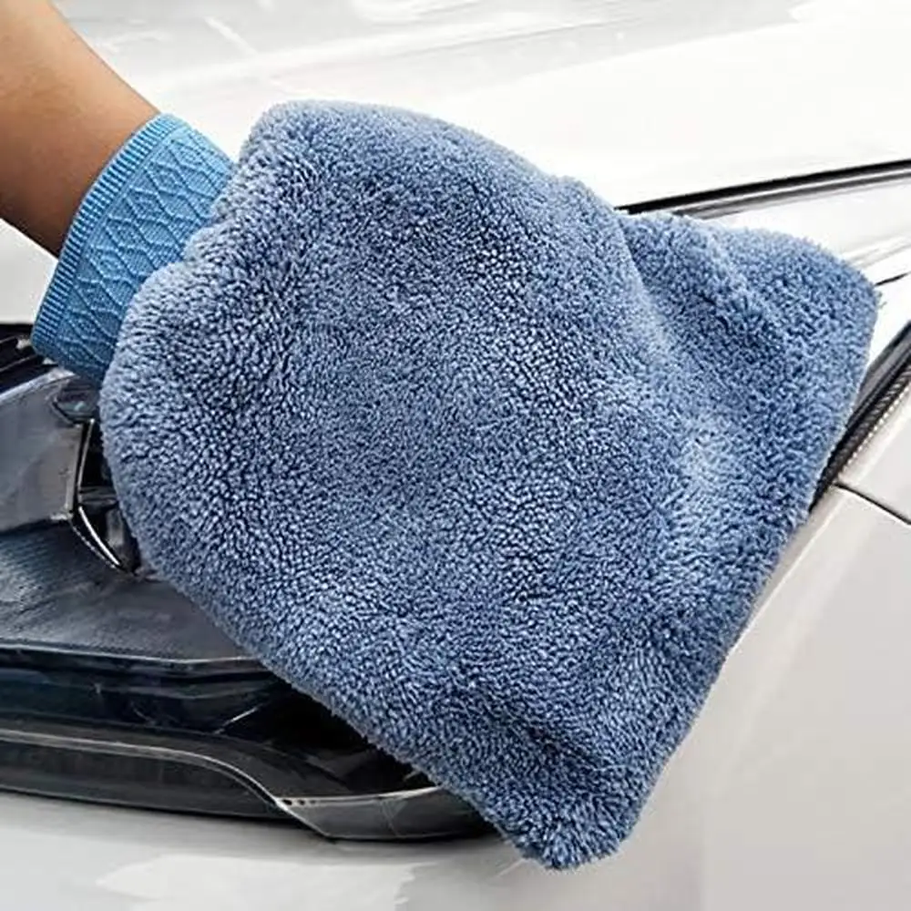 

17x20cm Car Wash Microfiber Gloves Washing Wiper Car Cleaning Towel Thickened Double-sided Car Wiping Gloves Cleaning Supplies