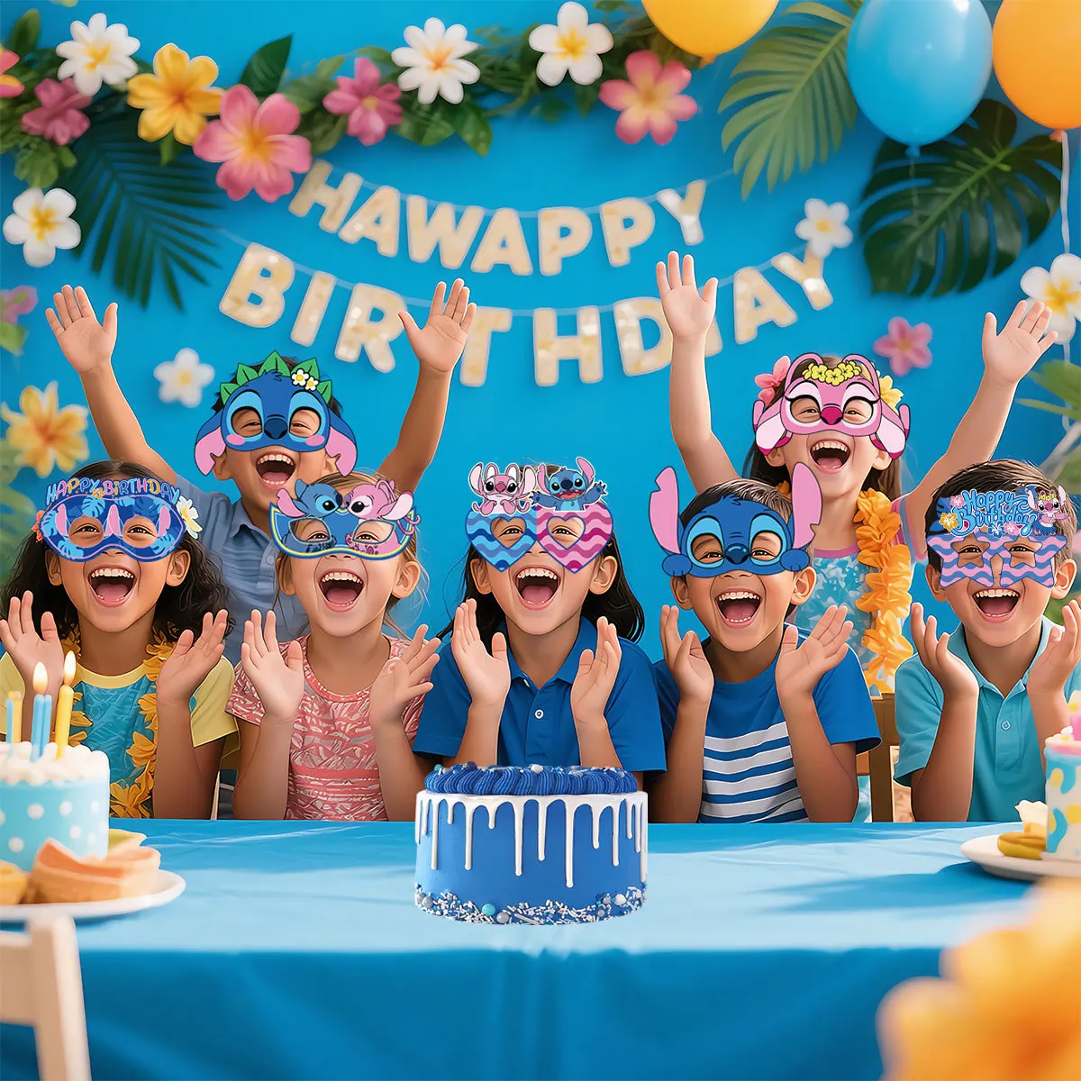 Stitch Party Papieren Bril Stitch Oogmasker Verjaardag Decoratie Stitch en Angel Feestartikelen Cosplay Maskers Feestartikelen Stitch