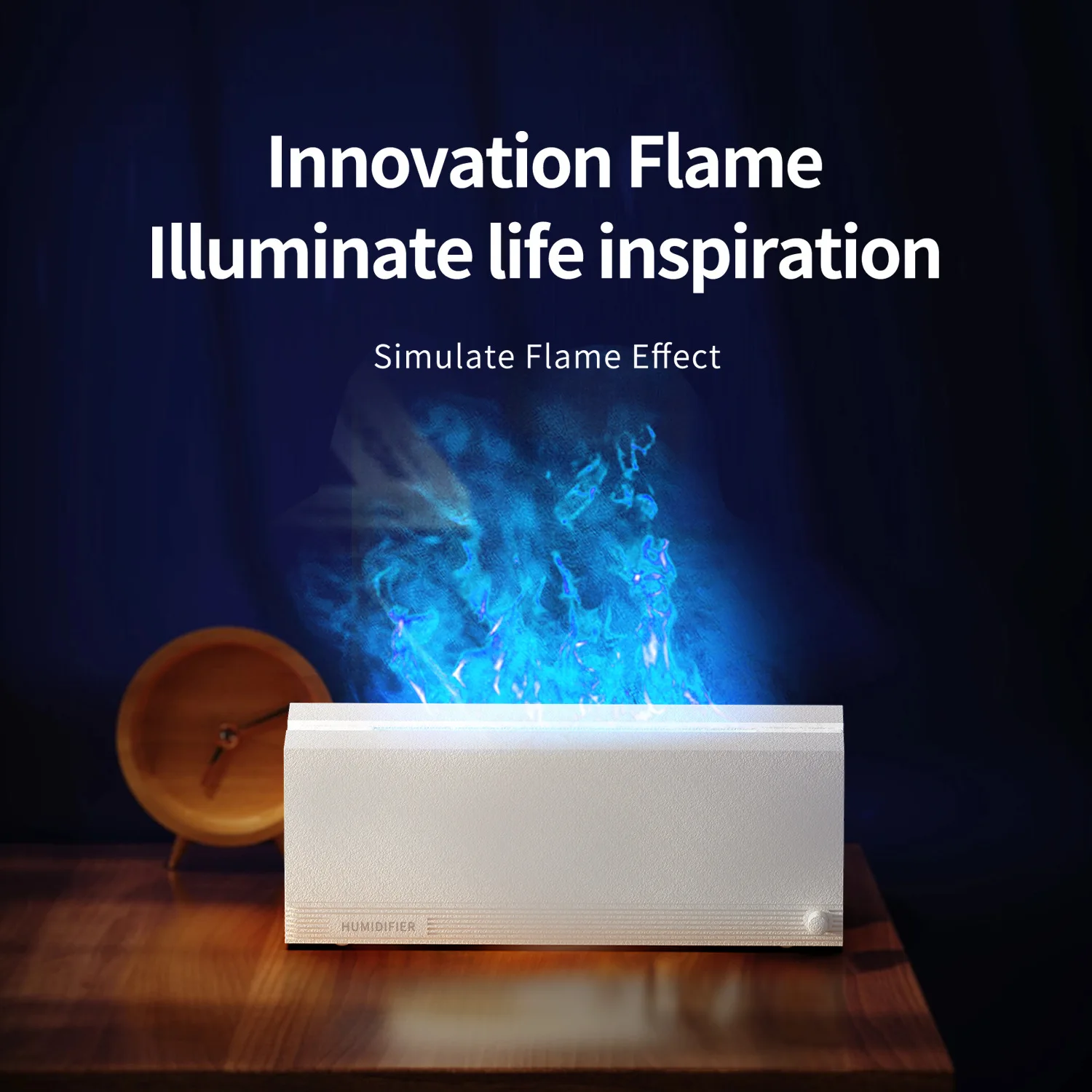 Flame Aroma Diffuser Air Humidifier Ultrasonic Cool Mist Maker Fogger Essential Oil Colorful Flame Lamp Difusor for Home Bedroom