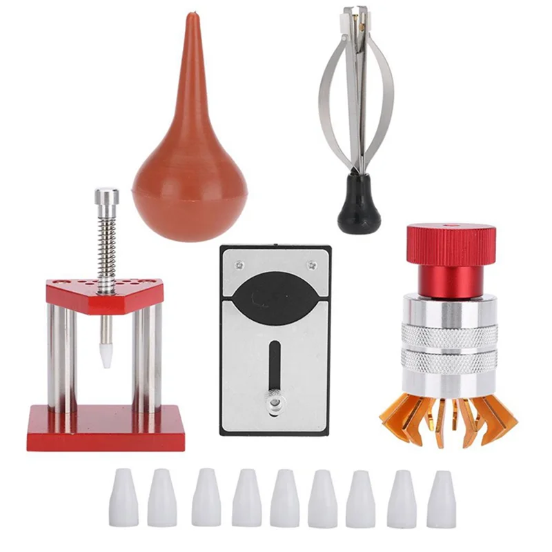 ABLU-5 Pieces Repair Set Kit Rubber Dusts Air Blower Watch Back Case Opener Hand Setting Tool For Watch Repair Tool Kit
