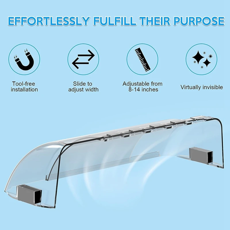 Deflectores de ventilación de aire caliente, 3 piezas, calor magnético ajustable, fácil ajuste entre 10-14 pulgadas, para rejillas de ventilación, pared lateral, piso, techo, registro