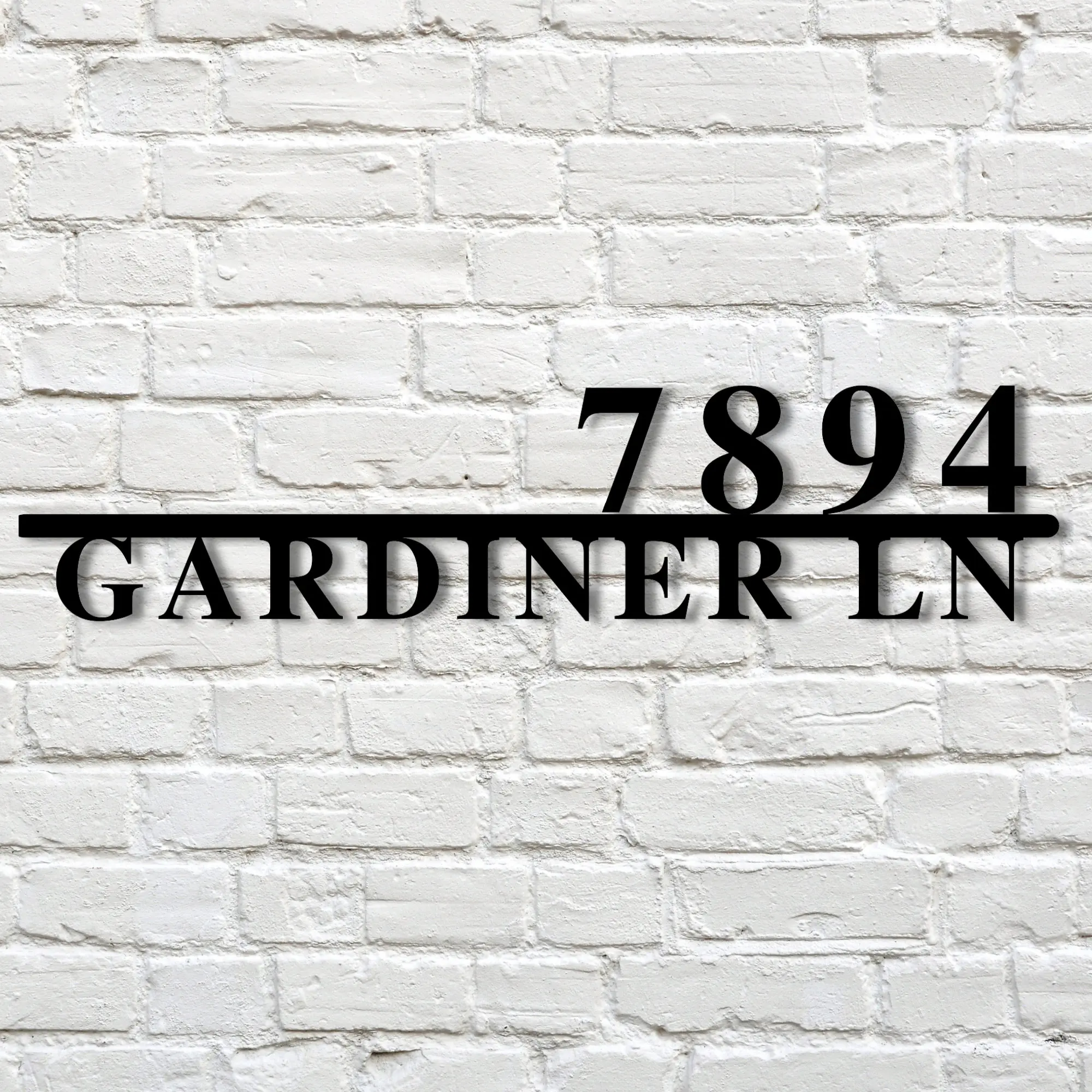 

House Number Metal Sign, Modern Address Plaque, Minimalist Street Numbers in Laser-Cut Steel, Outdoor Powder-Coated Finish