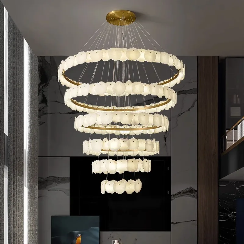 Imagem -03 - Led Dimmable Lustre Luz Pendente Coleção de Mármore na Moda Lâmpadas Suspensas Luminária Lampen para Sala de Estar 2024