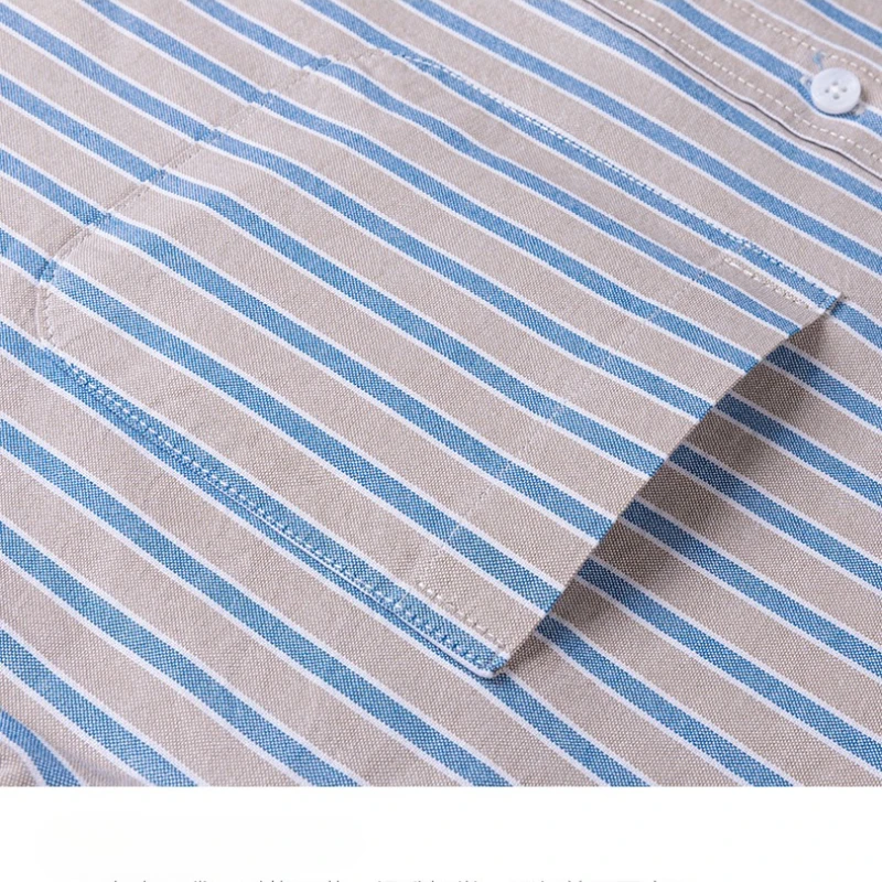 Shirt Men Long Sleeve Plaid Striped Shirts Oxford 100 % Cotton Long Sleeve Shirt for Men 5XL 6XL Business Casual Relaxed Fit