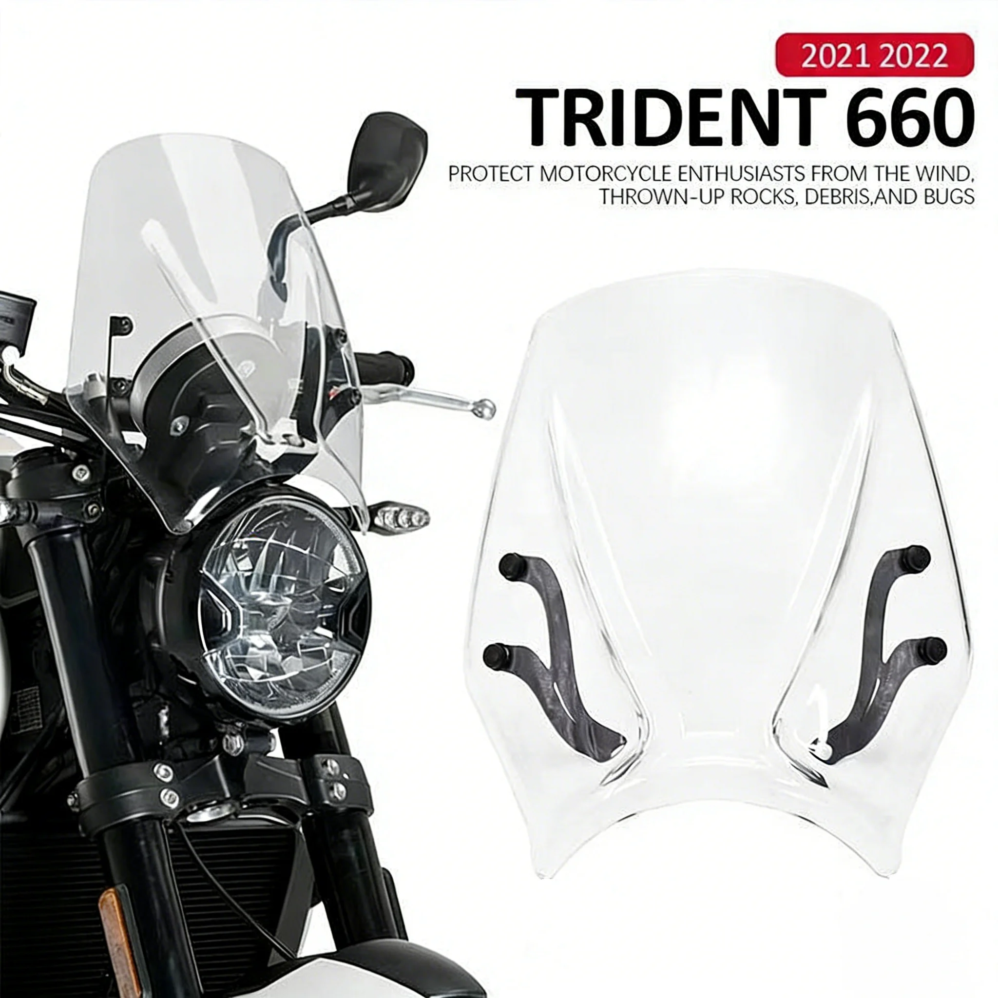 

Motorcycle ABS Wind Deflector 3 Color Windscreen Windshield Fairing Accessories For Trident 660 TRIDENT660 2021 2022 ﻿