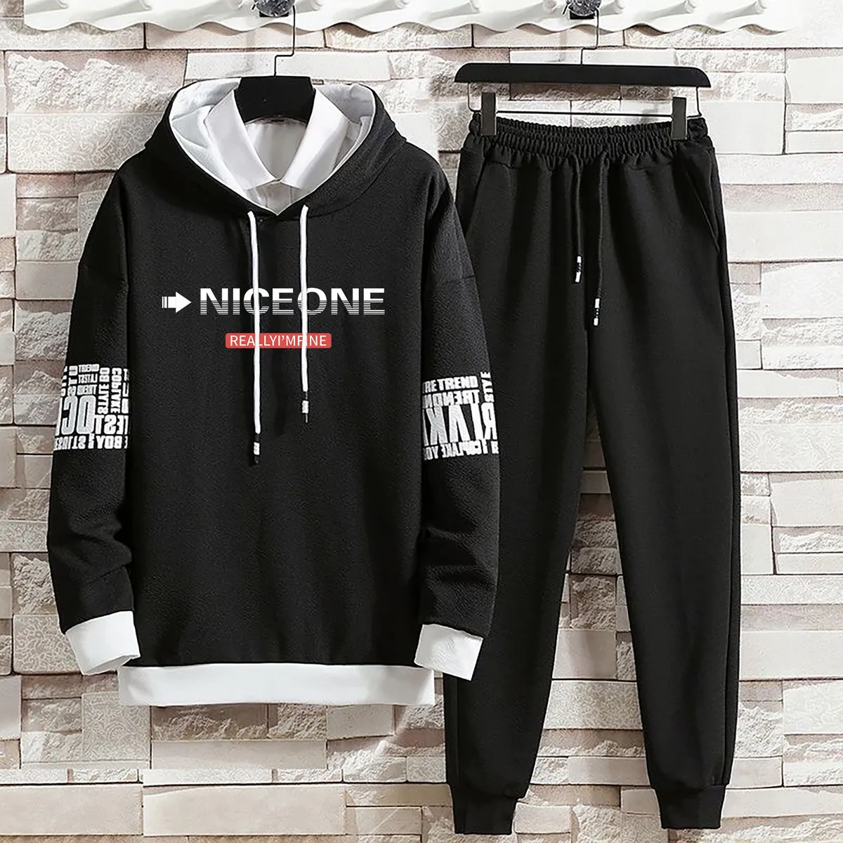 Summer Autumn Suits Hoodies Set Pants Pullover Hat Casual Hood  Print Sweaterhoodie Men Clothing for Men New Top Long Sleeves