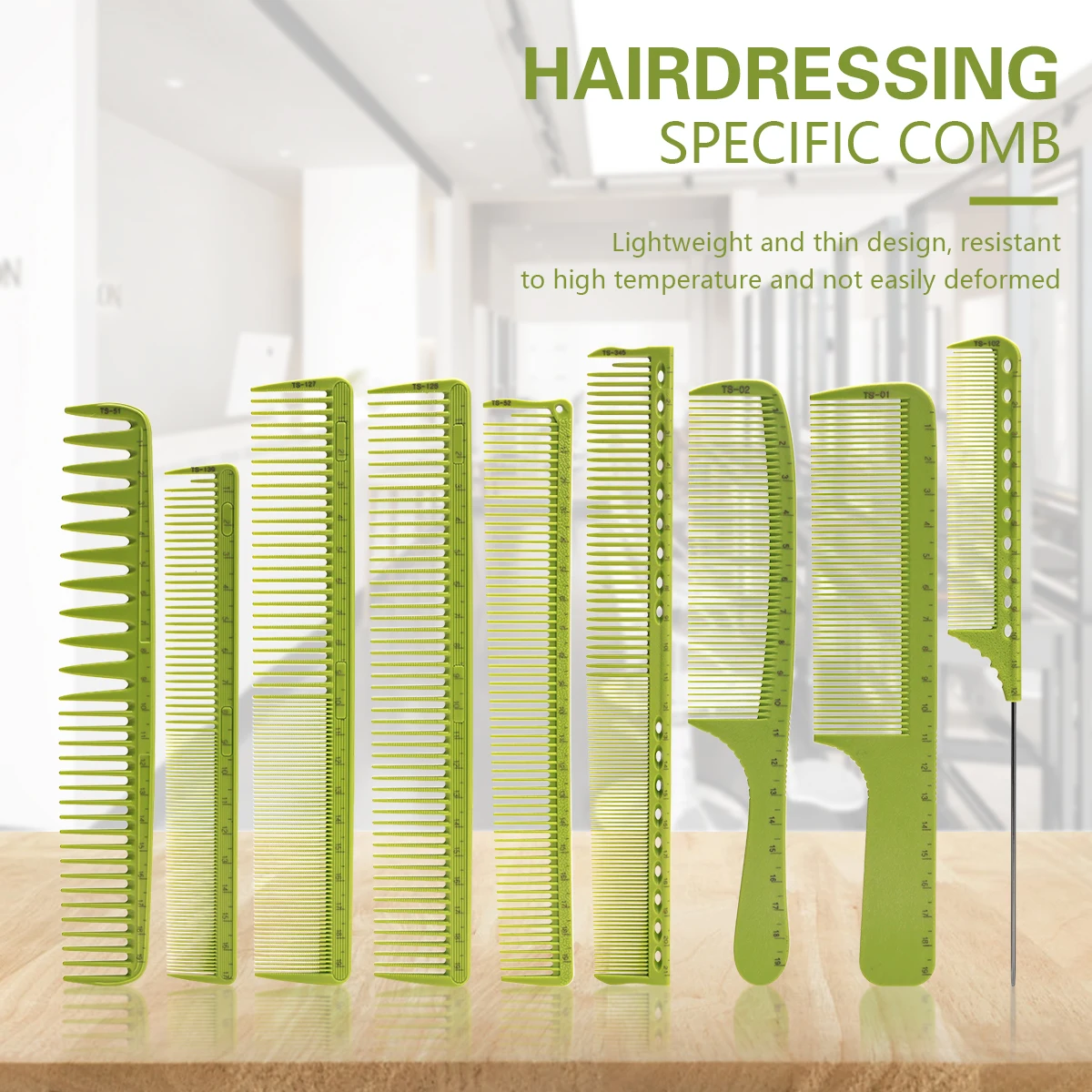 Barbershop Hairdressing Comb Green Anti-static Hairstyling Hairbrush Professional Salon Home Hair Styling Handle Brush Supplies