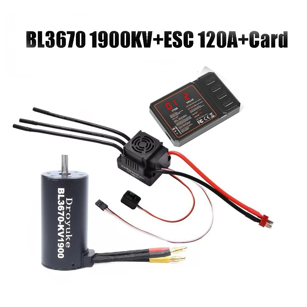 Waterdicht 3660 2600KV/3300KV/3800KV & 3670 1900KV 2150KV/2650KV Borstelloze Motor 80A/120A Borstelloze Esc combo Set Voor 1/8 Rc Auto