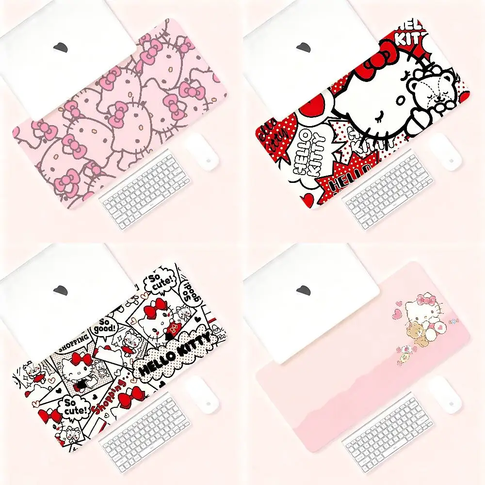 

Cute H-Hellos K-Kittys Mouse Pad Computer Mat Deskpad Laptop Keyboard Mat Office Large Landscape Mousepad
