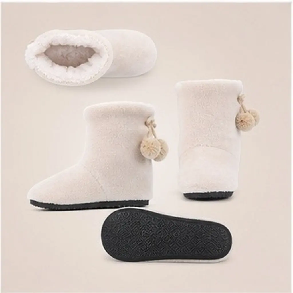 Parent-Child Cotton Winter Boots Soft Coral Fleece Warm Indoor Home Wearing Non-Slip Flat Bottom Floor Shoes Cotton Boots