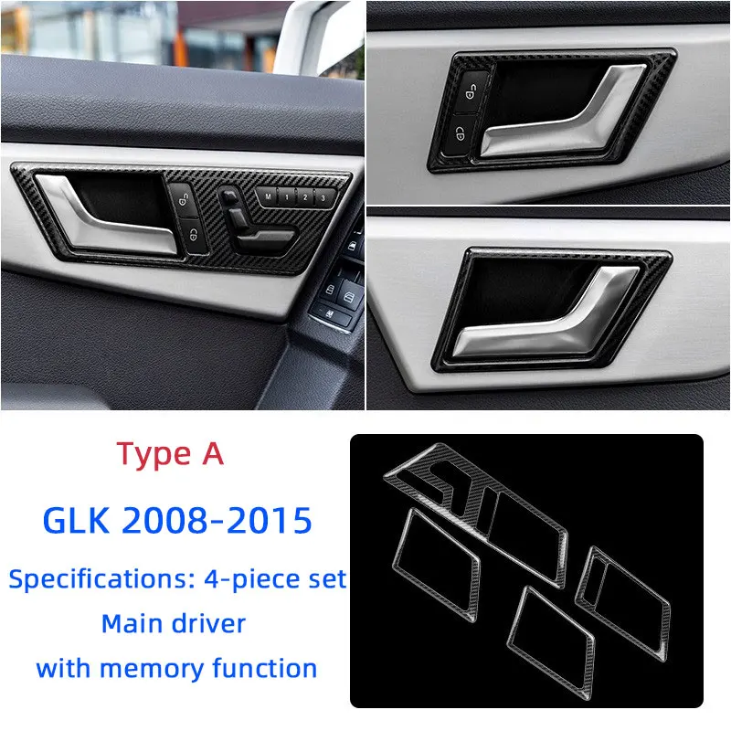 

For Mercedes-Benz GLK X204 2008-2015 Inner Door Bowl Handle Cover Seat Adjustment Panel Trim Lift Window Switch Button Sticker