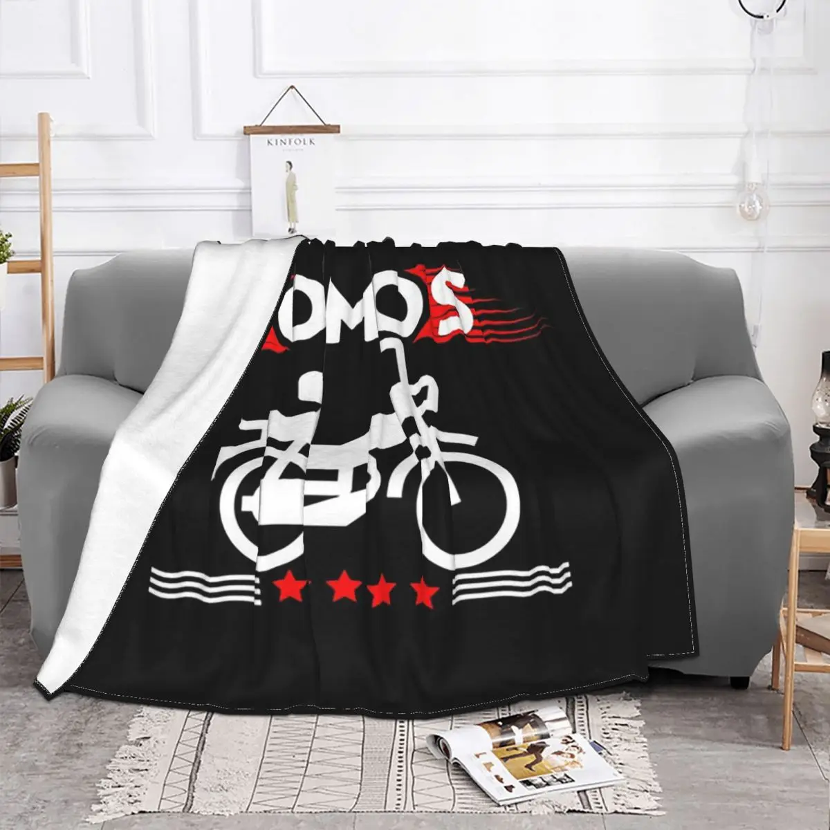 Tomos Moped Blanket Soft Warm Flannel Throw Blanket Bedspread for Bed Living room Picnic Travel Home Couch