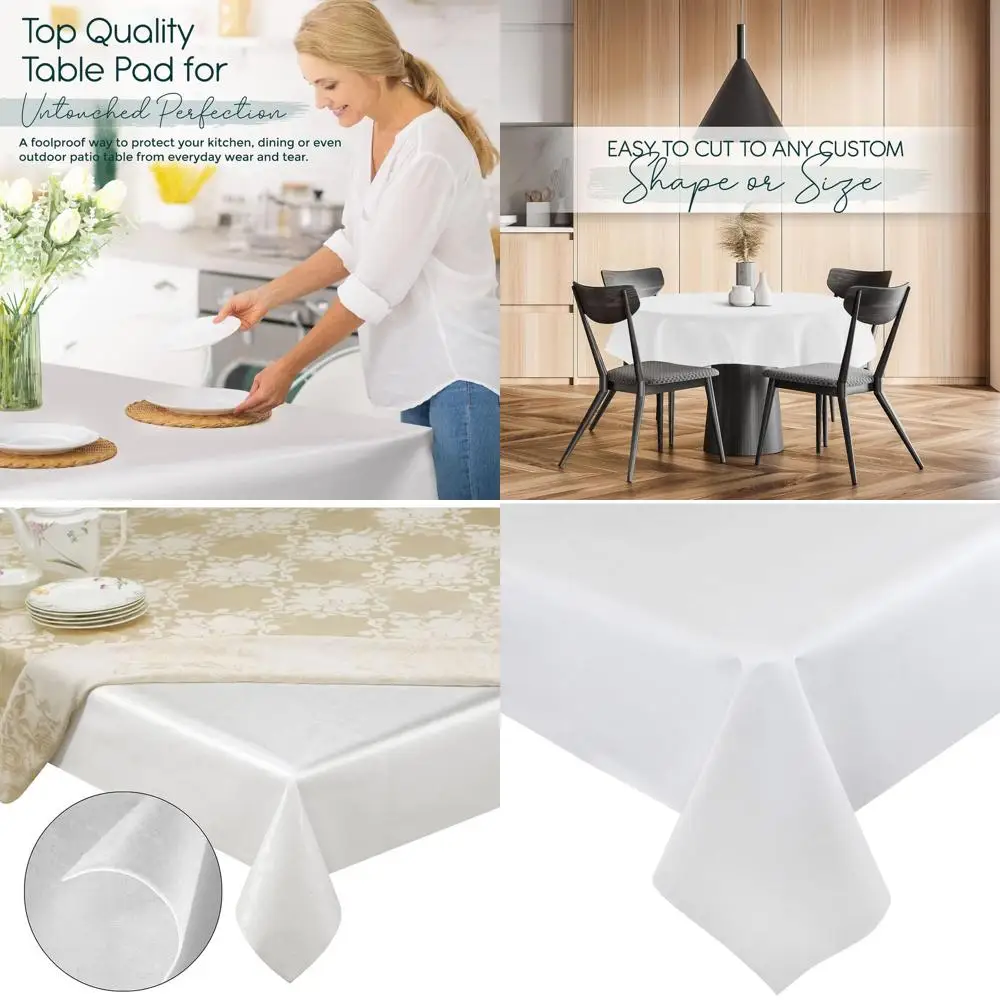 

Spill-Resistant, Scratch-Proof & Heat-Shielding Reusable Table Cover with Soft Flannel Backing (90 x 54)