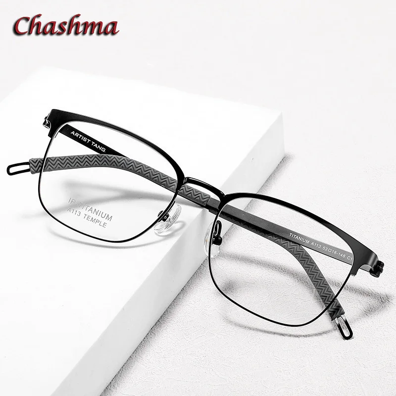 Chashma Men Glasses Pure Titanium Prescription Lenses Fashion Ultra Light Design Optical Glasses Women Super Quality for Male