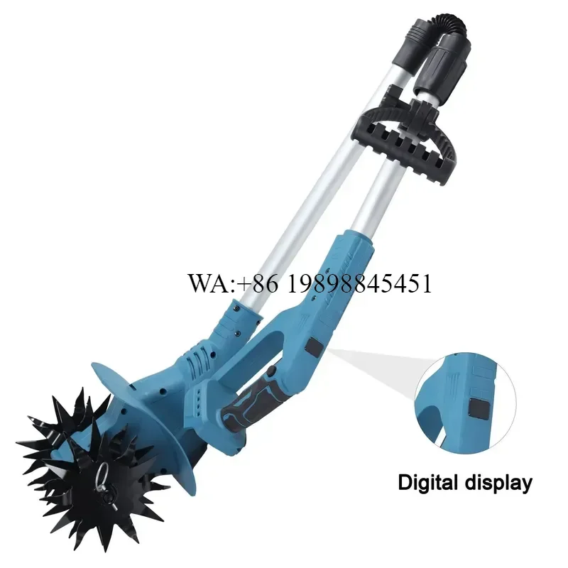 WMWMNU 21V Lithium Cordless Weeding Tiller Portable Garden Cultivator for Small Yard Farm Use