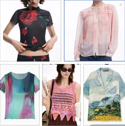 Foreign trade original single Spanish printed crewneck loose casual sweater sweater