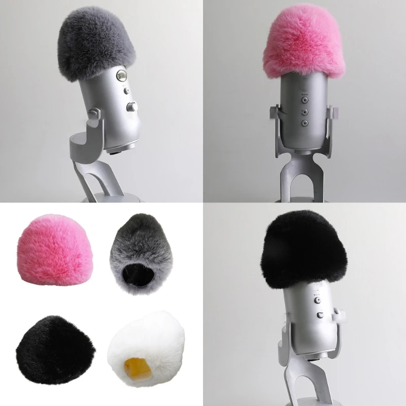 Microphone Noise Cancelling Windscreen, Furry Cover Condenser Microphone Windproof Enhances Auditory Recording