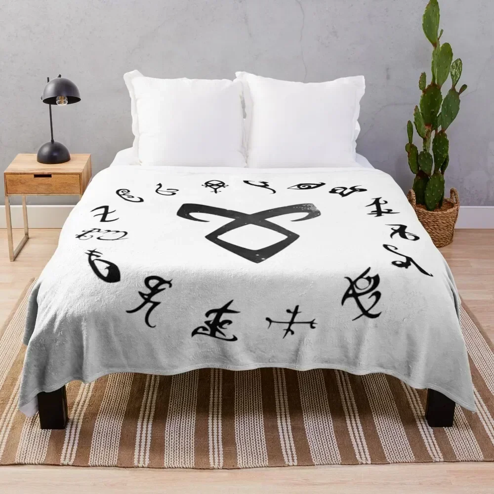 

Shadowhunter runes Throw Blanket Decorative Throw Blankets For Bed Blankets