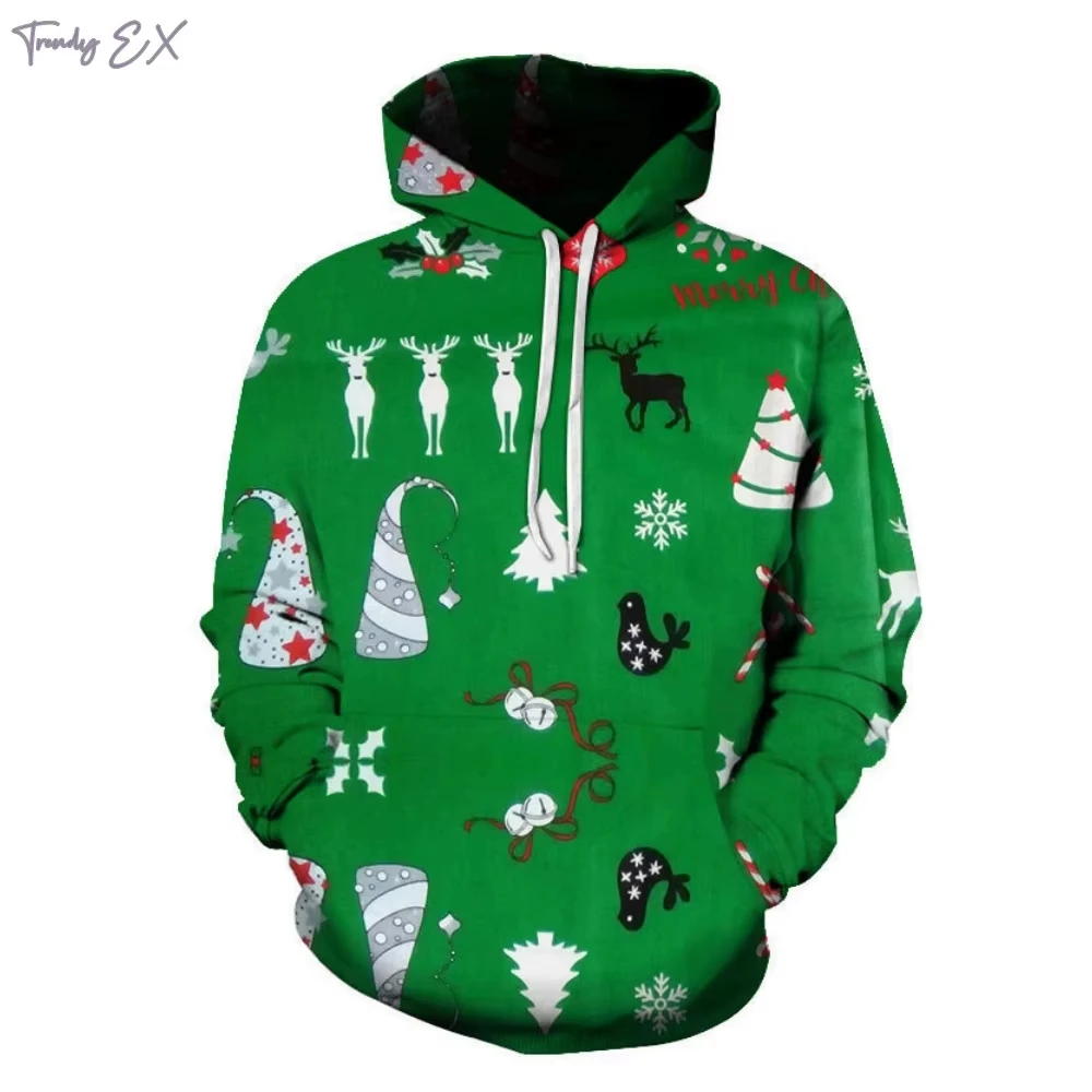 Holiday Men's Clothing 3D Printed Christmas Hoodie Men's Autumn Winter Hoodie Men's Streetwear Men's Oversized Hoodie Pullover