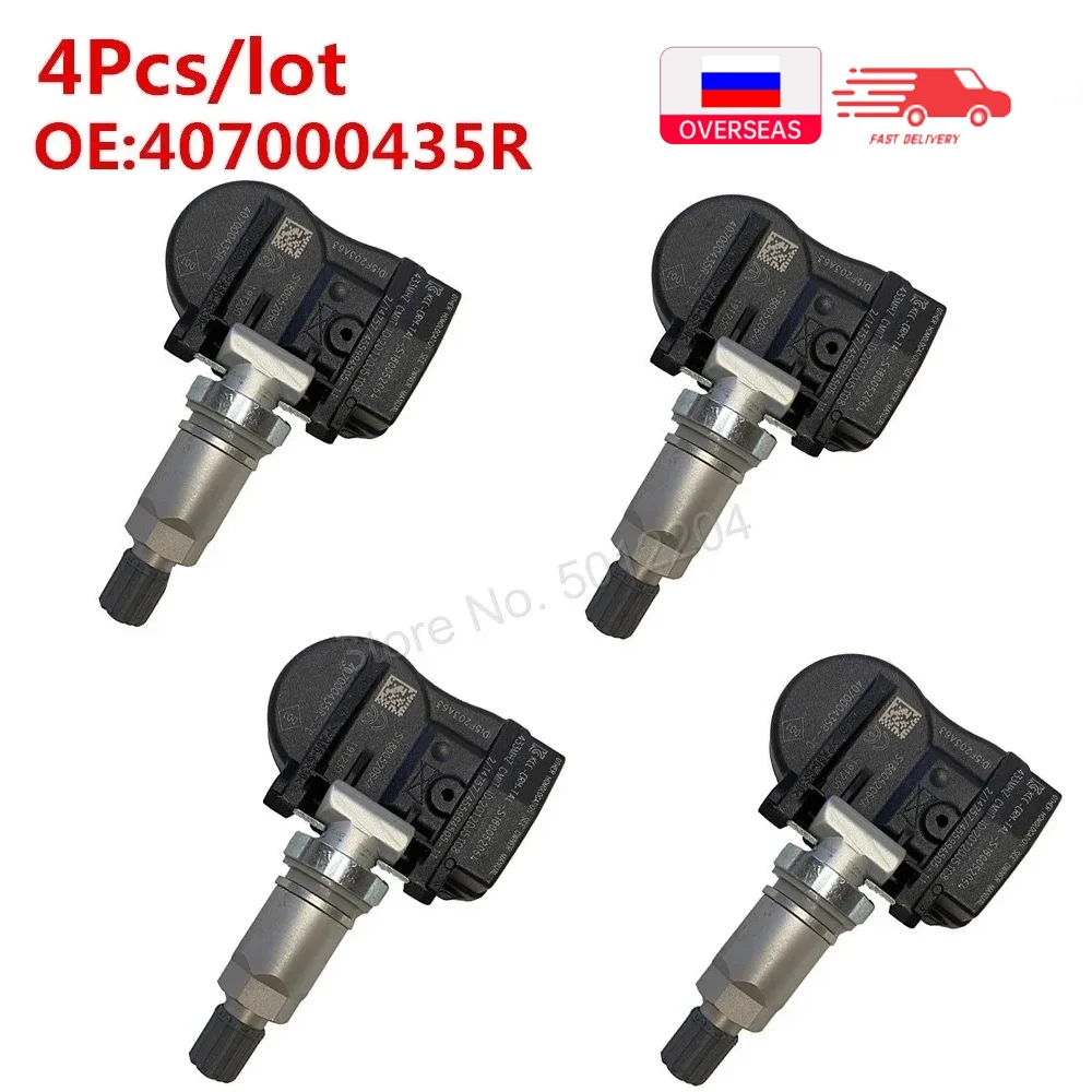 

High quality 4PCS 407000435R TPMS Tire Pressure Sensor For Renault Megane Laguna Fluence Latitude 433MHZ 40700-0435R,S180052064Z