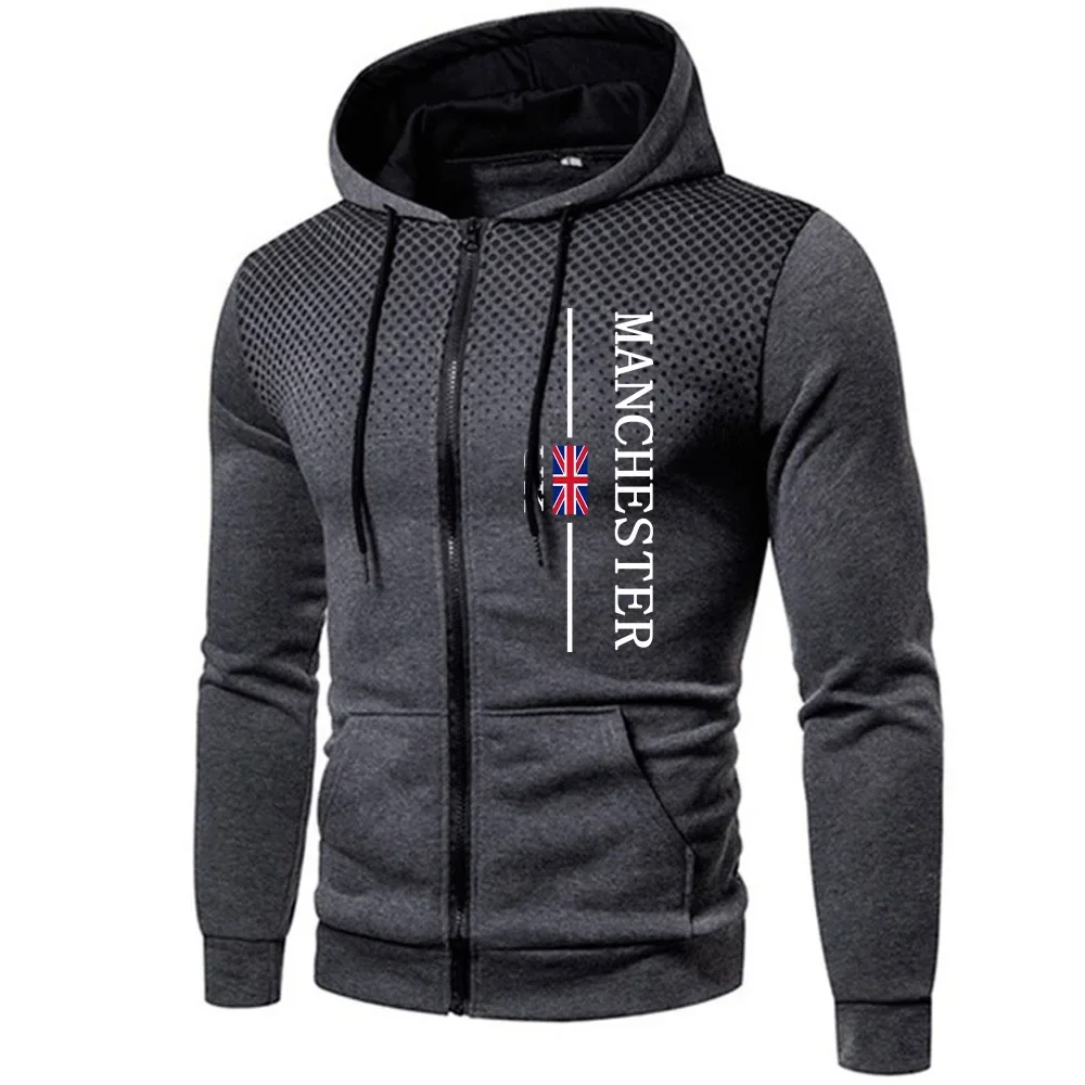 

Daily Autumn Winter Versatile Men's Sweatshirts Zip Jacket Hoodies Fashion Mens Casual Outdoors Printing Quality Sports Clothing