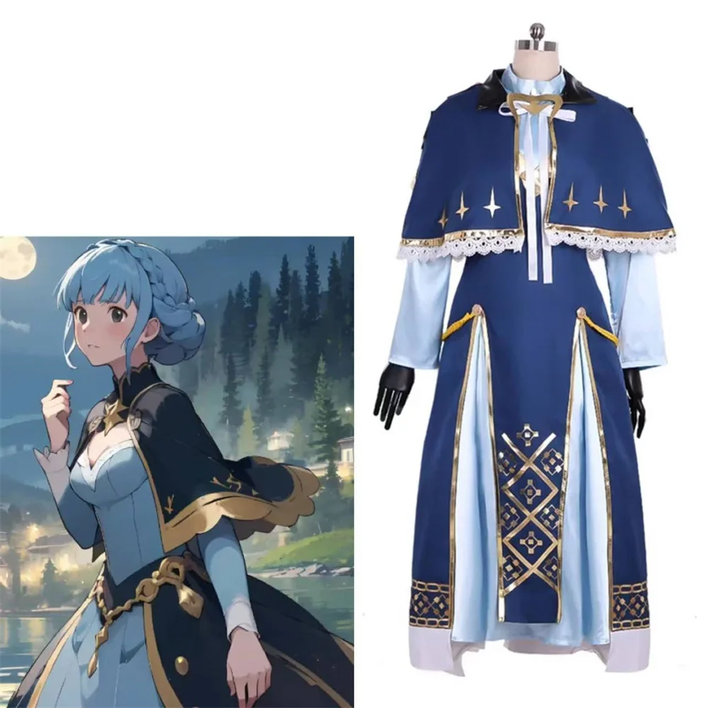 Gioco Fire Emblem Three Houses Marianne Costume Cosplay Donna Abito blu Abiti da festa di Halloween