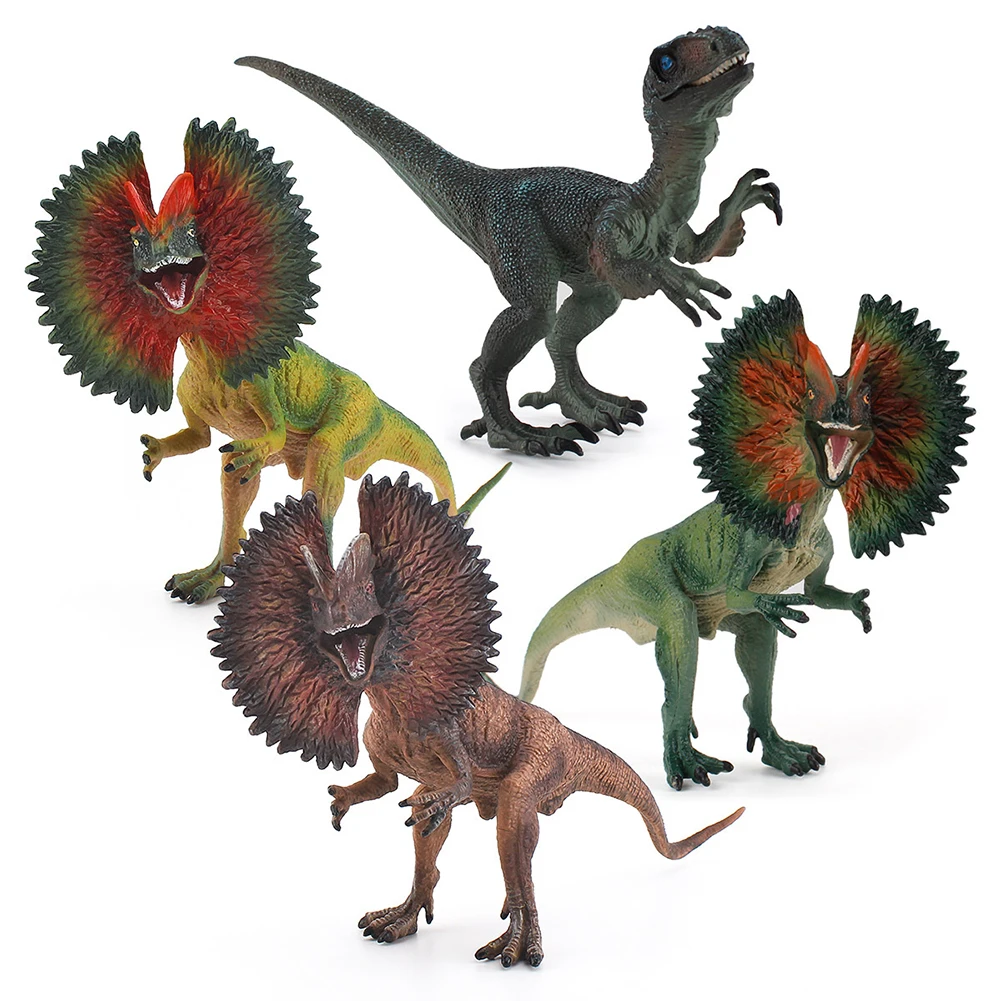 Dilophosaurus Dinosaur Toy Simulation PVC Action Figure Model Toys Raptor Dinosaurs Ornaments Educational Toys for Kids