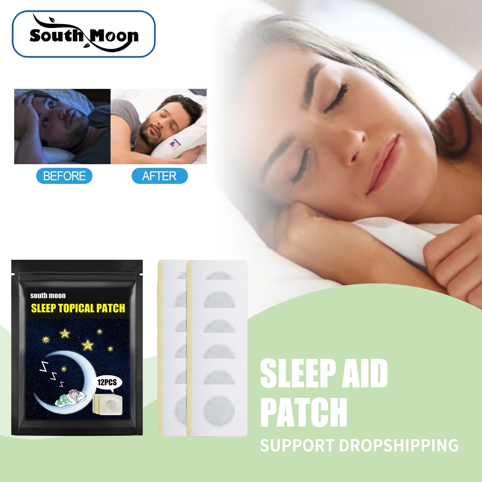 Sleep Aid Patch Relieve Fatigue Stress Anxiety Lighten Mood Promote Better Sleep Improvement Device Cure Insomnia Care Stickers