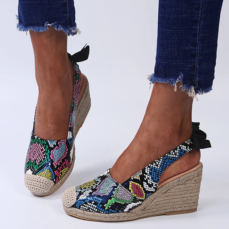 Women Wedges Sandals Fashion Closed Toe Bandage Espadrille Platform Stylish Slingback Summer Shoes Fashion Sandalias De Mujer