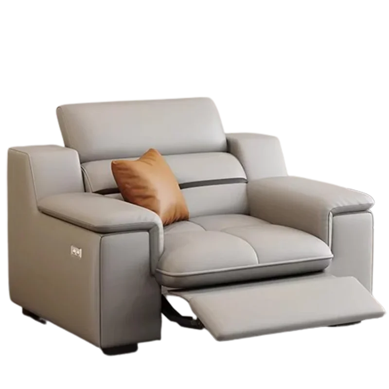 أرائك غرفة المعيشة باللون البني عالي الظهر لدعم الظهر وصالات المكتب أريكة كهربائية نائمة فاخرة Divani Per Soggiorno أثاث منزلي #6