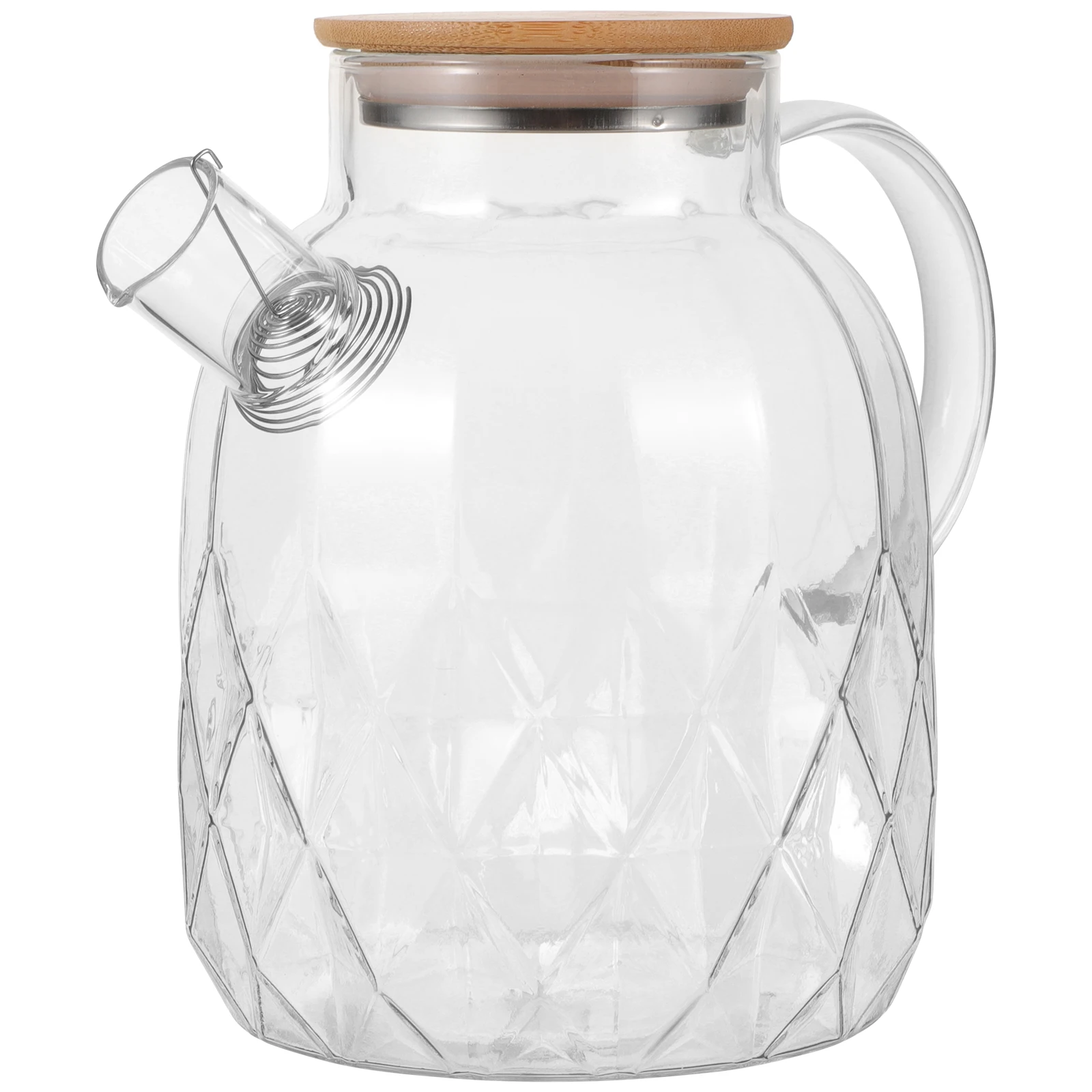 

Transparent Glass Water Pitcher Safe Material Easy Clean Removable Lid Large Capacity Perfect Home Entertaining